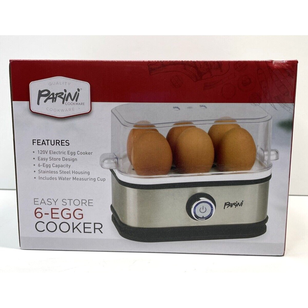 Parini Cookware 6-Egg Cooker  Easy Store Stainless  Electric INV10017